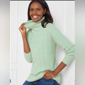 NWT Orange Cable Knit Turtleneck Sweater